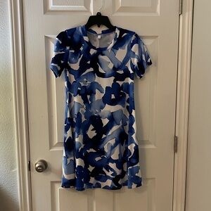 Blue Patterned Mini Dress